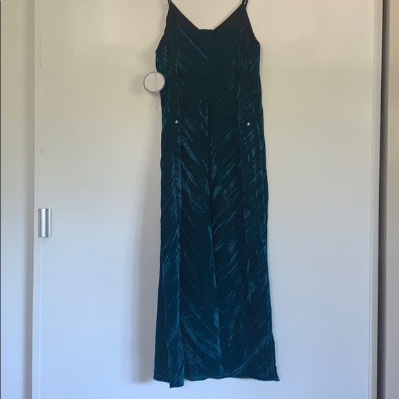Sam Edelman Turquoise Velvet Slip Dress - size 2 - Picture 6 of 9